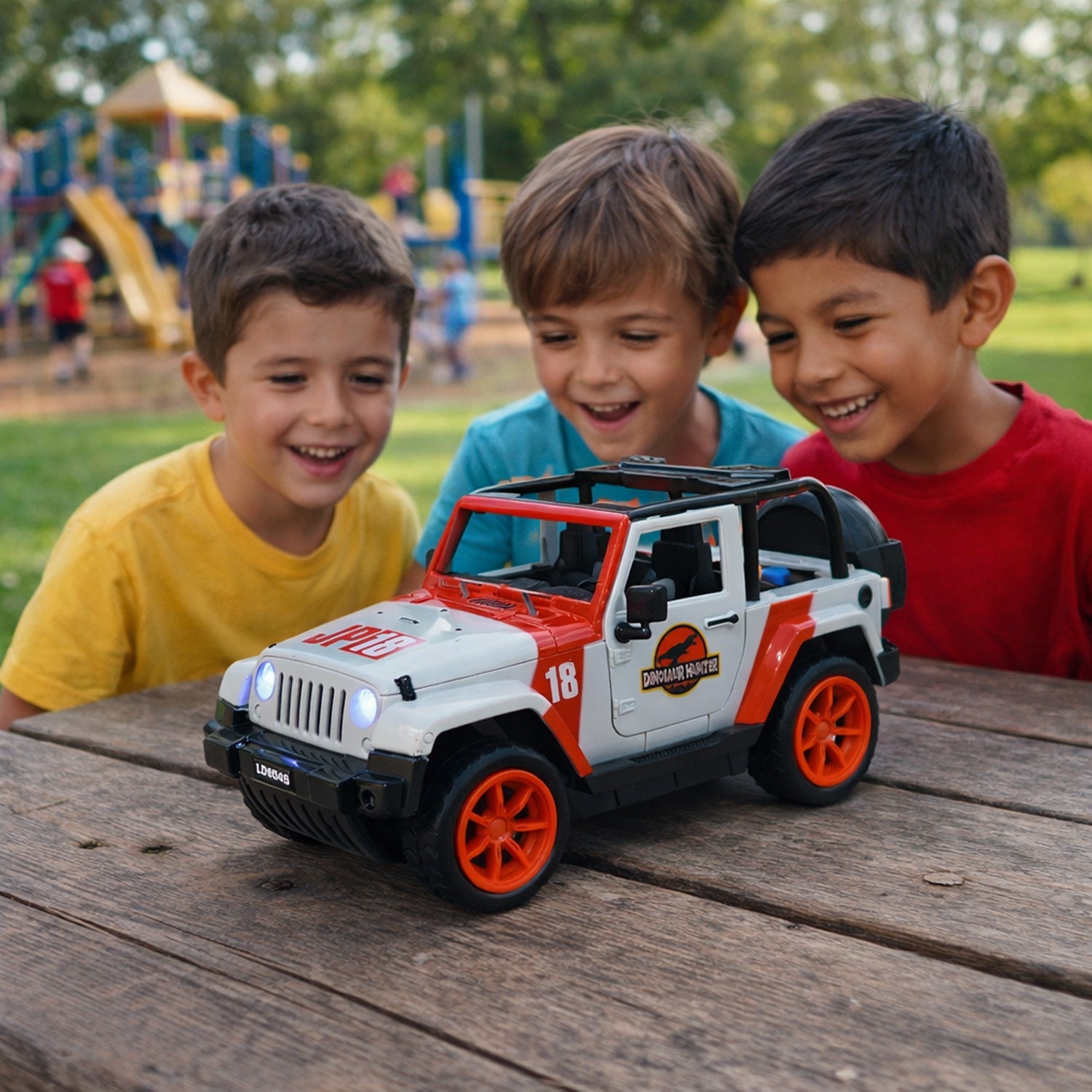 dinosaur hunter friction powered toy car for kids