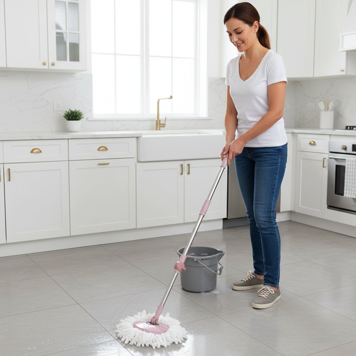  Adjustable mop rod for cleaning