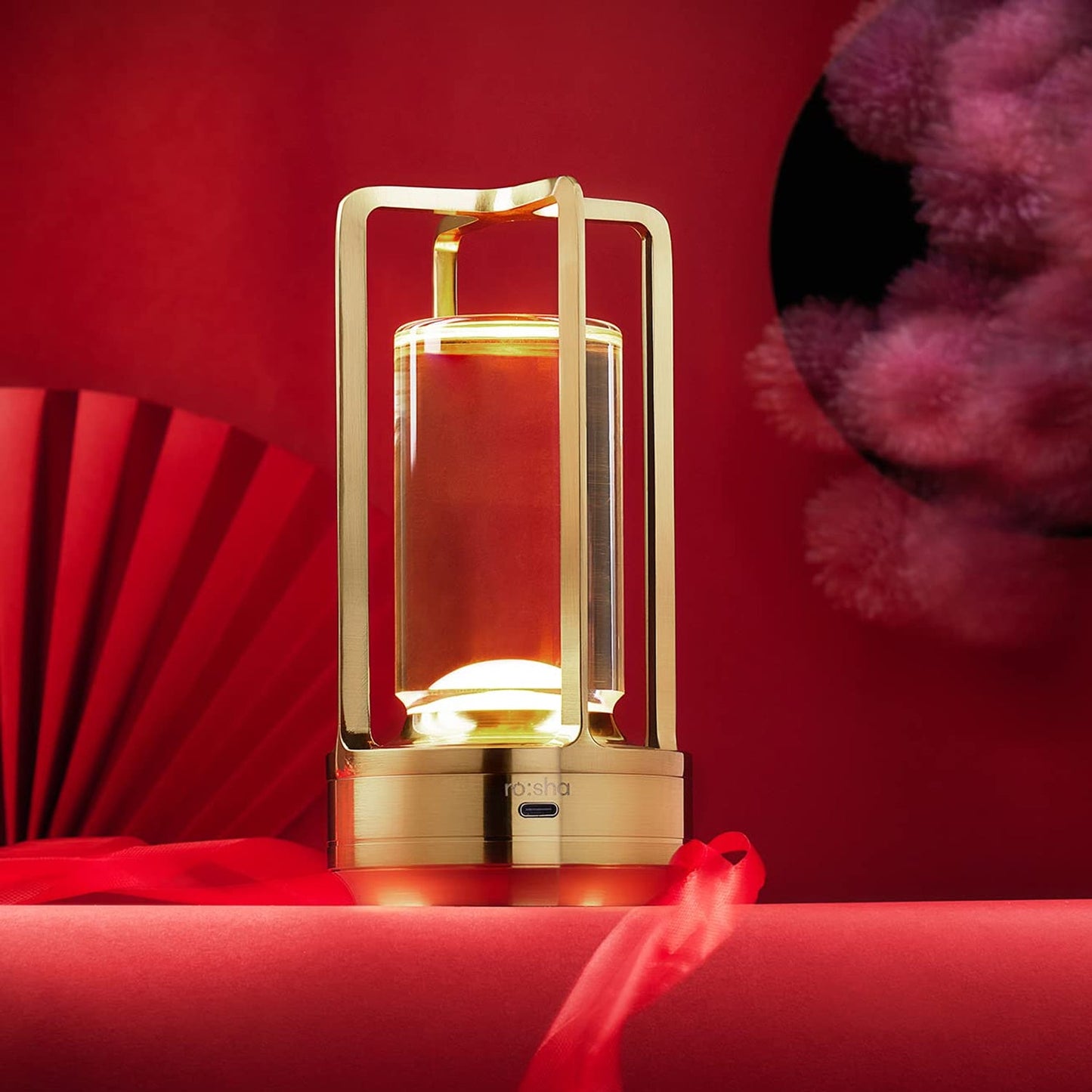 Crystal Lantern Table Lamp Rechargeable Cordless LED Light with 3 Colors 1 Pc