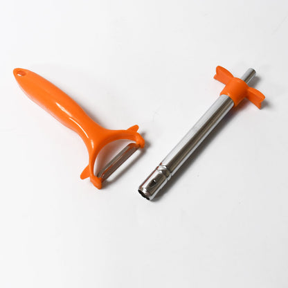 2 in 1 Kitchen Combo Lighter with Vegetable Cutter Peeler For Kitchen  (2 Pc Set)