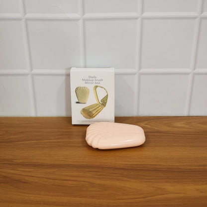 Makeup brushes with compact mirror box