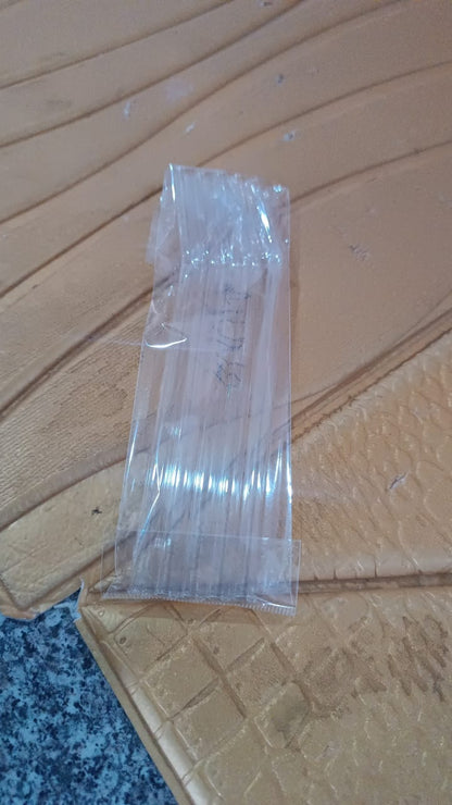Reusable Glass Straws Clear Glass Drinking Straw 5Pc