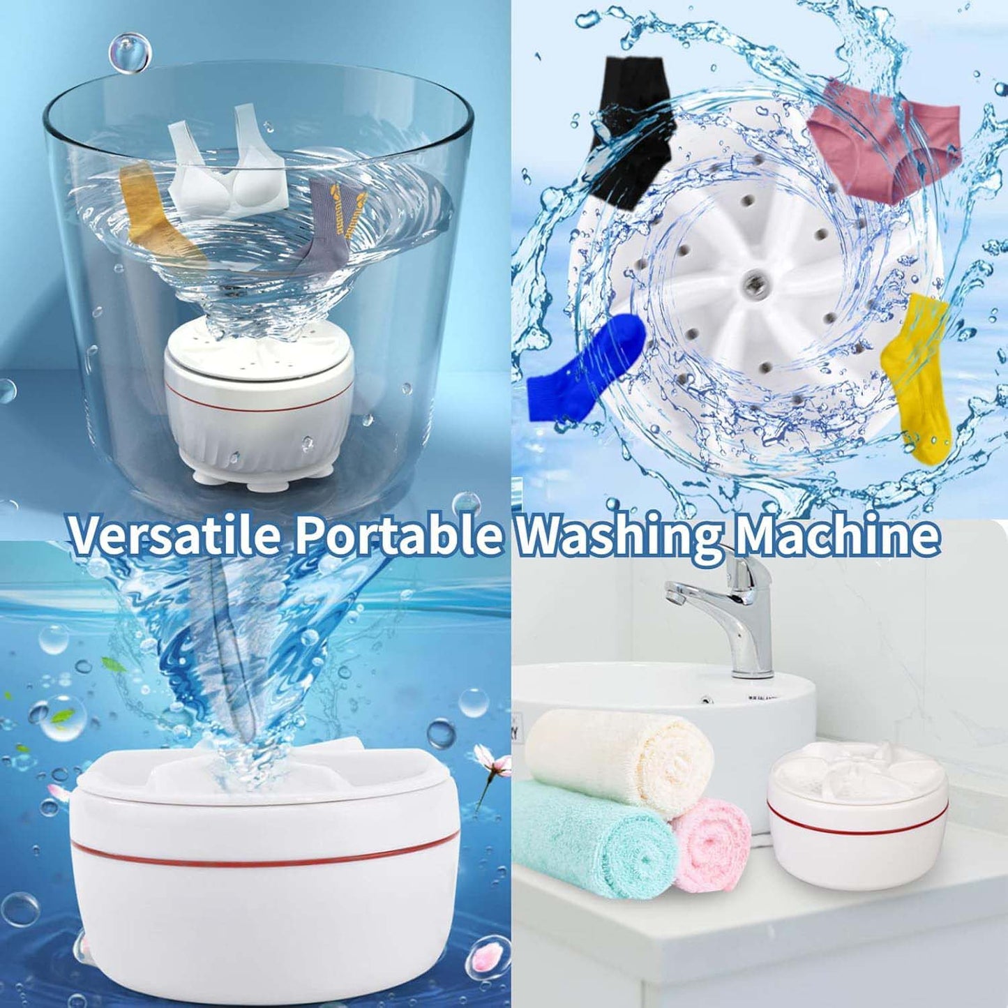 Mini Turbo Washing Machine – Portable USB Washer for Home & Small Spaces