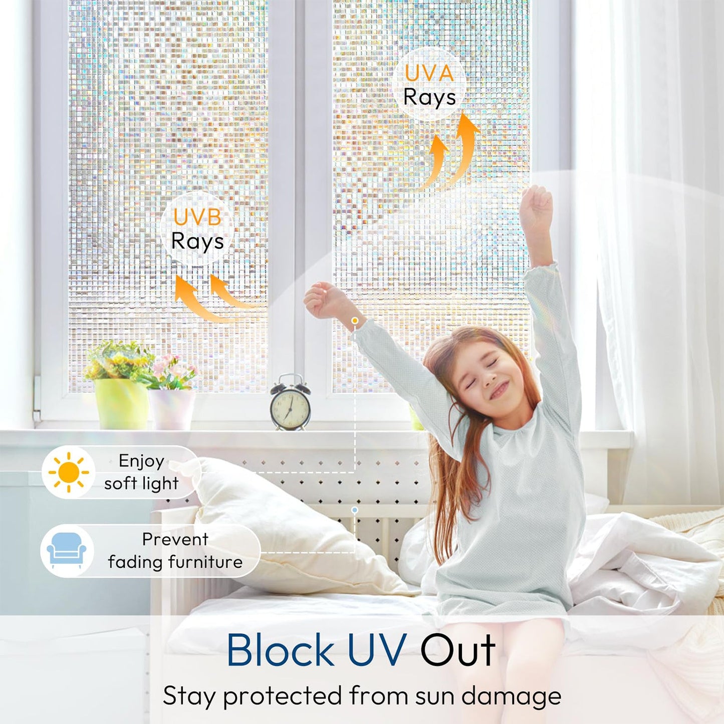 Decorative Window Film 45 cm x 3 m - (Not-Adhesive / 1 Pc)