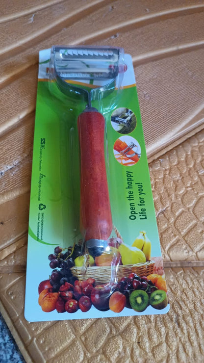 Vegetable and Fruit Peeler with Wooden Handle (1 Pc)